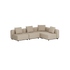 Beige modulopbygget udendørs hjørnesofa med bløde hynder fra sackit i dansk skandinavisk design til terrasse og have