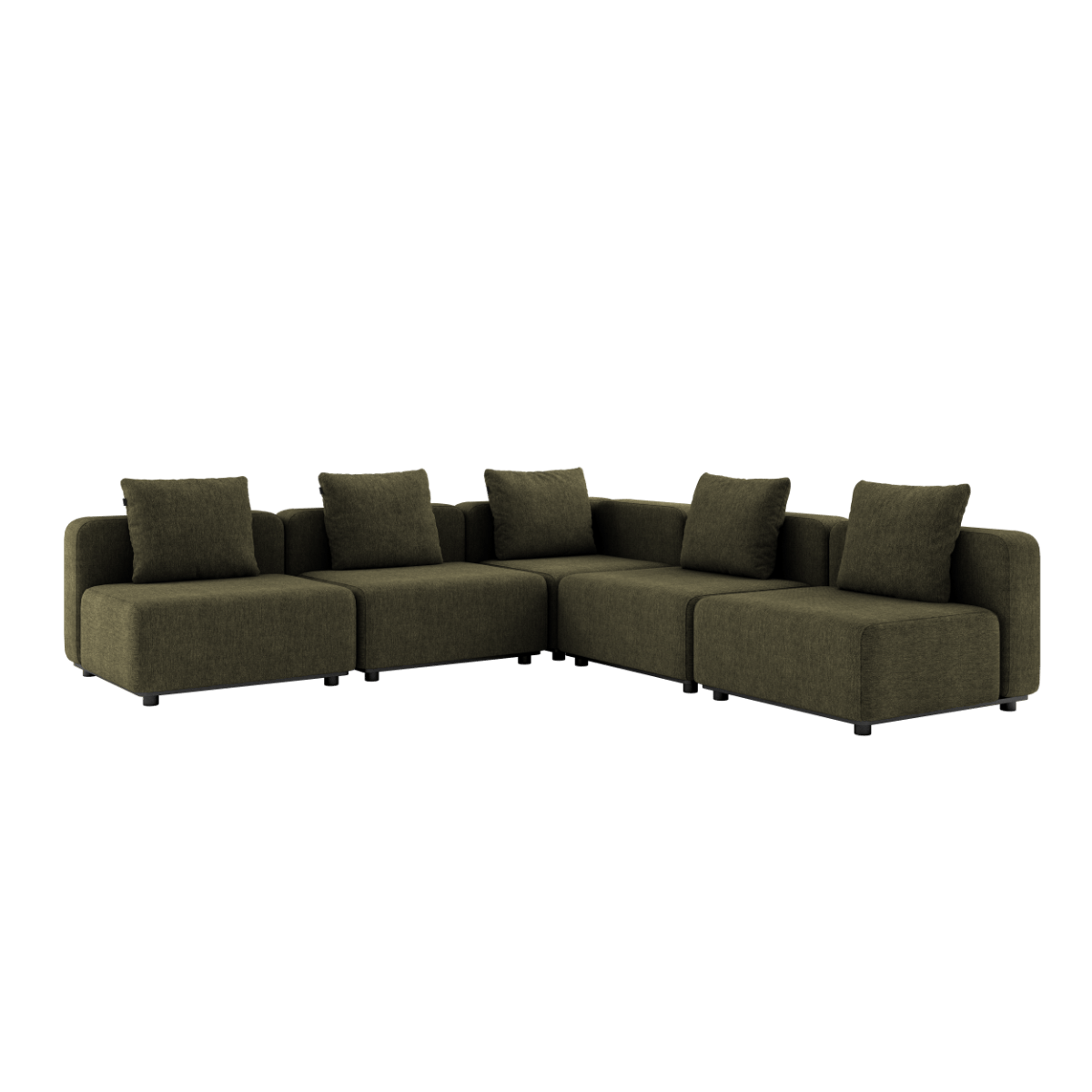 Kirra Olive Cobana Lounge Sofa 5-seater corner sofa without armrests in outdoor setting