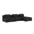 Cobana Lounge Sofa 3-personers udendørs sofa i sort med chaise longue og puder.