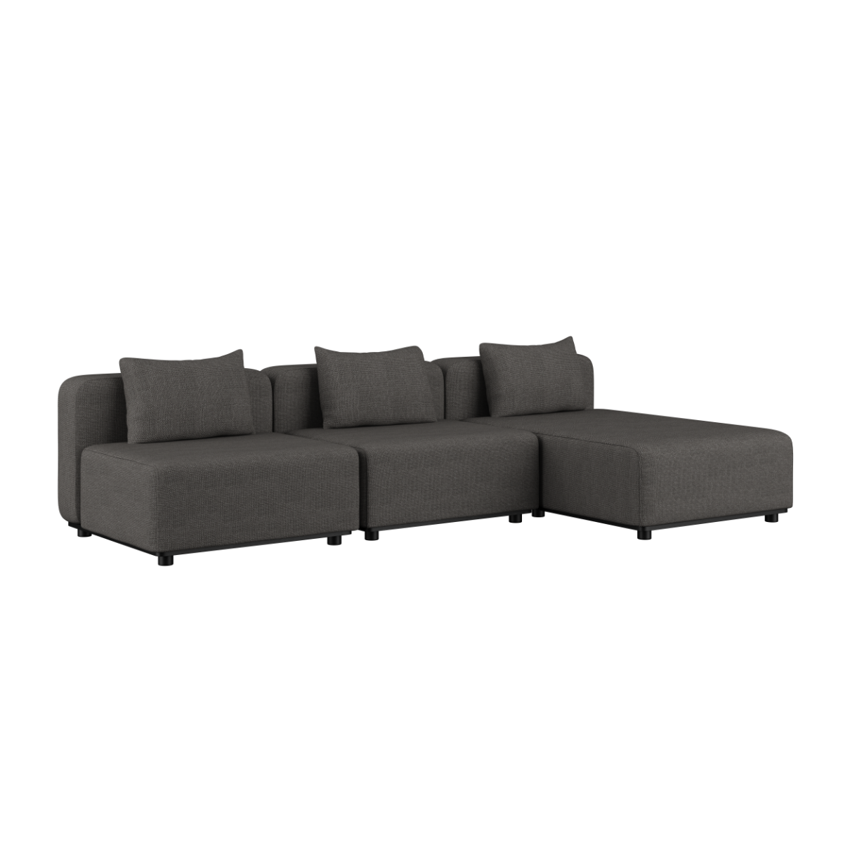 Cobana Lounge Sofa i grå med modulopbygget design og chaise, velegnet til udendørs brug.