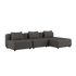 Cobana Lounge Sofa i grå med modulopbygget design og chaise, velegnet til udendørs brug.