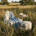 SACKit Chair Outdoor sækkestol i rund form med Renesse Taupe farvet stof, velegnet til udendørs brug.
