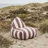 SACKit Chair Outdoor sækkestol i rund form med Renesse Chestnut farvet stof og sort bund i textylene.