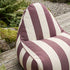 SACKit Chair Outdoor sækkestol i rund form med Renesse Chestnut farve og sort textylene bund.