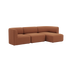 Brun Fjord sofa med tre siddepladser og højrevendt chaiselong i blødt skandinavisk design fra sackit