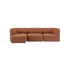 Brun Fjord sofa fra sackit med tre siddepladser og venstrevendt chaiselong i bløde afrundede former og skandinavisk design