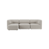 Lys beige Fjord sofa med tre siddepladser og venstrevendt chaiselong i bløde afrundede former fra sackit
