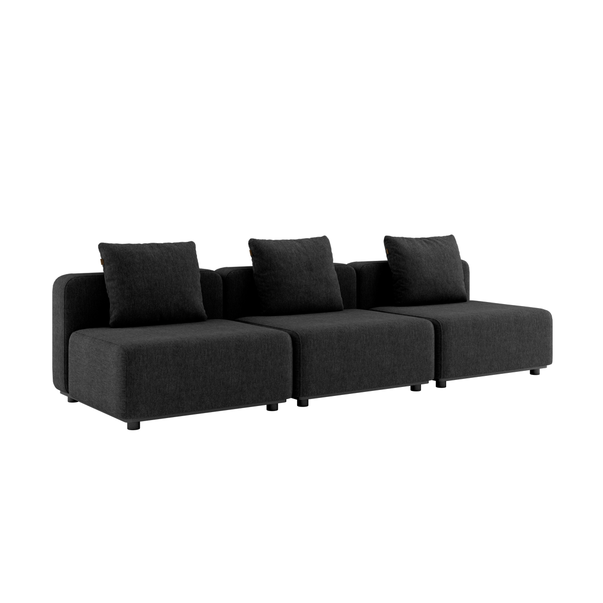 variant_39421032956077% | Modulopbygget lounge udendørs sofa med puder fra SACKit sort til terrassen