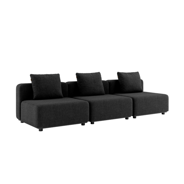 variant_39421032956077% | Modulopbygget lounge udendørs sofa med puder fra SACKit sort til terrassen