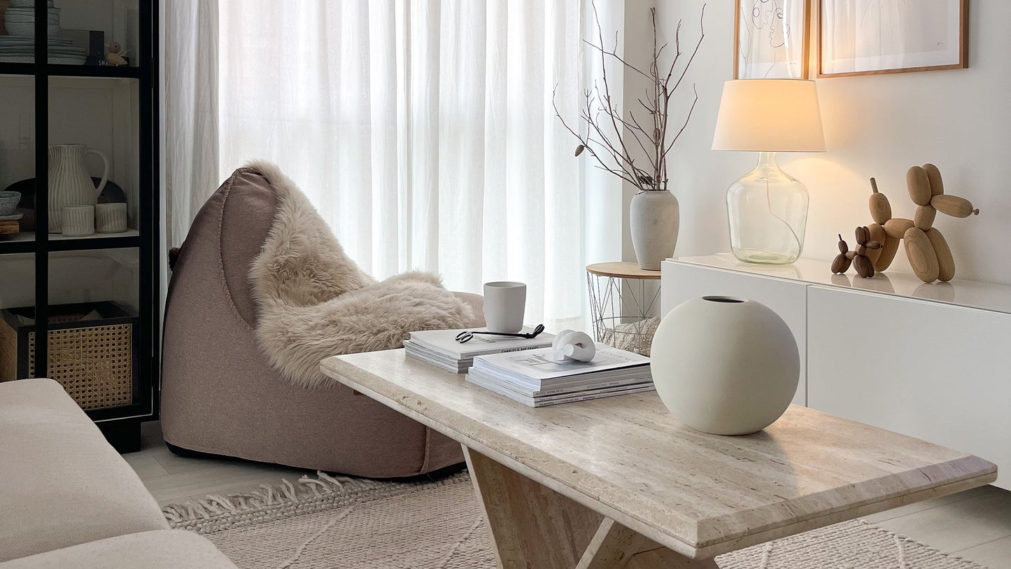 Canvas Lounge Chair & Pouf - Sækkestol til indendørs brug med puf