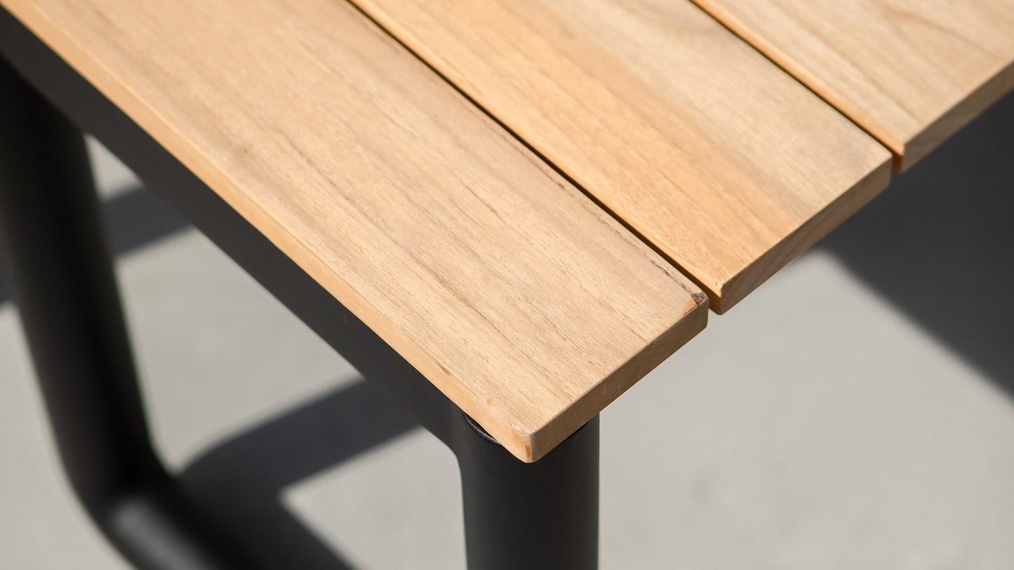 Patio Bench - 190x37 - Udendørs bænk i teaktræ og aluminium