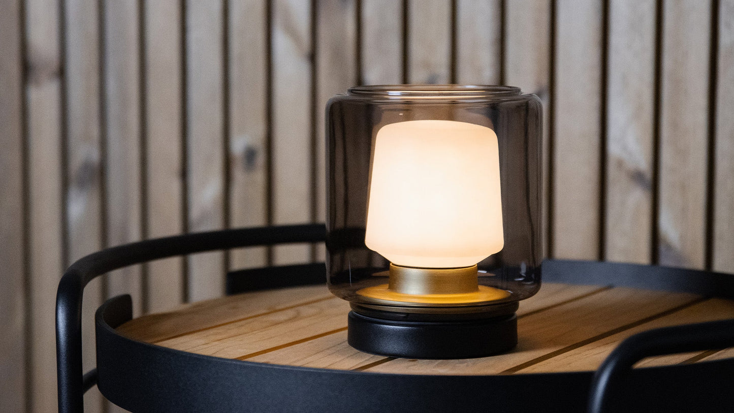 Ambience - Lamp Intelligent+ & New York base - Indendørs/udendørs lampe med lanterne i glas