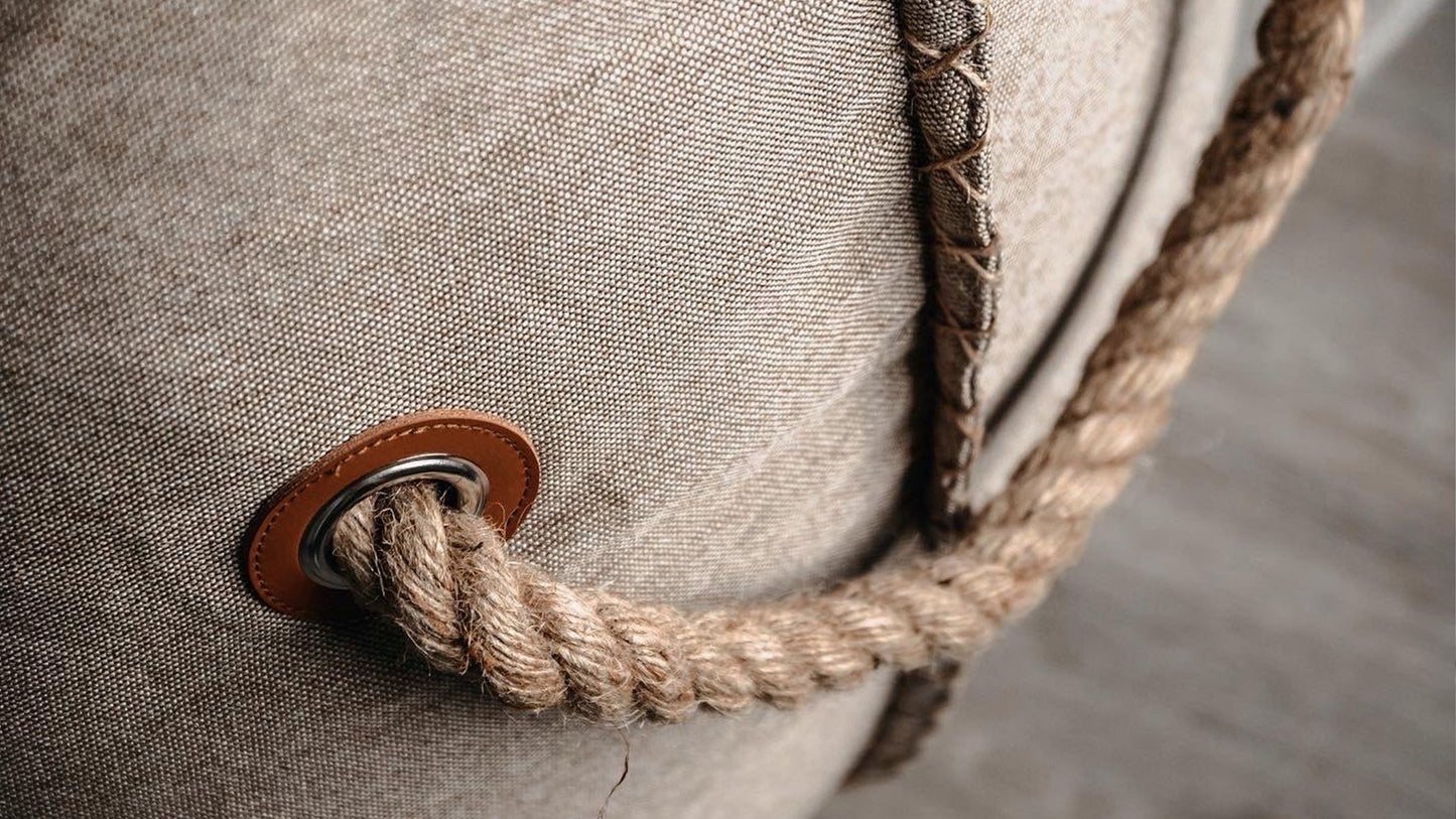 Canvas Lounge Chair & Pouf - Sækkestol til indendørs brug med puf