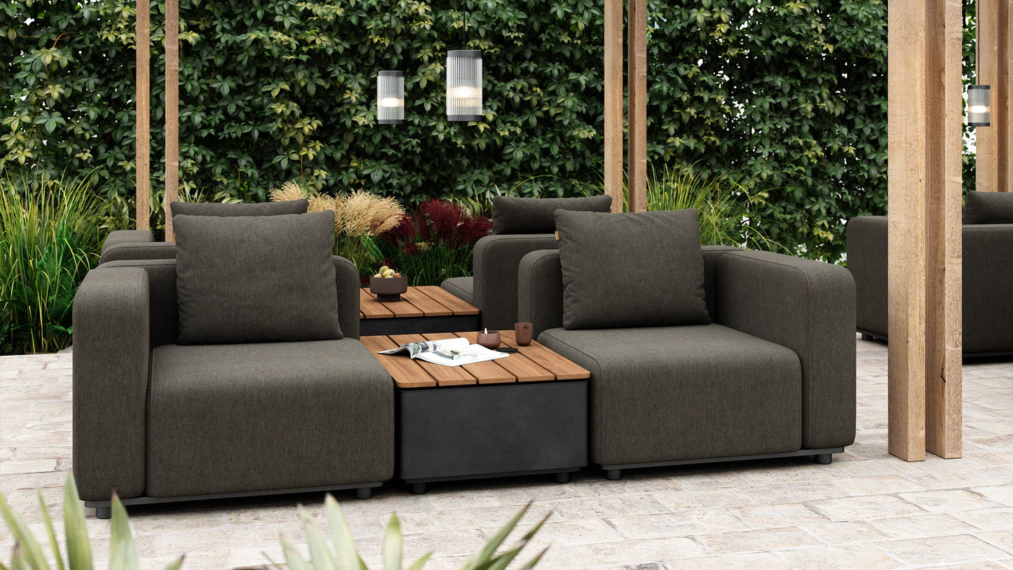 Cobana Lounge Sofa - 3 seater w/ Patio Storage Table - Udendørs 4 personers lounge sofa med sidebord