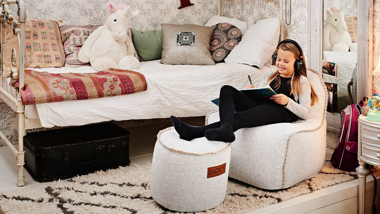 Cobana Junior Lounge Chair & Pouf - Børnesækkestol med puf til udenfor og indenfor