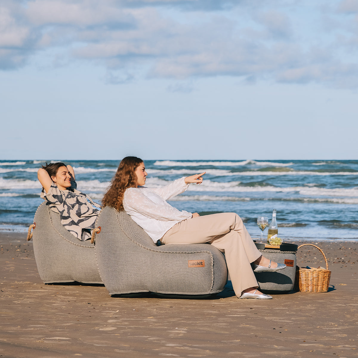 Cobana Lounge Chair & Pouf - Indendørs og udendørs sækkestol med puf