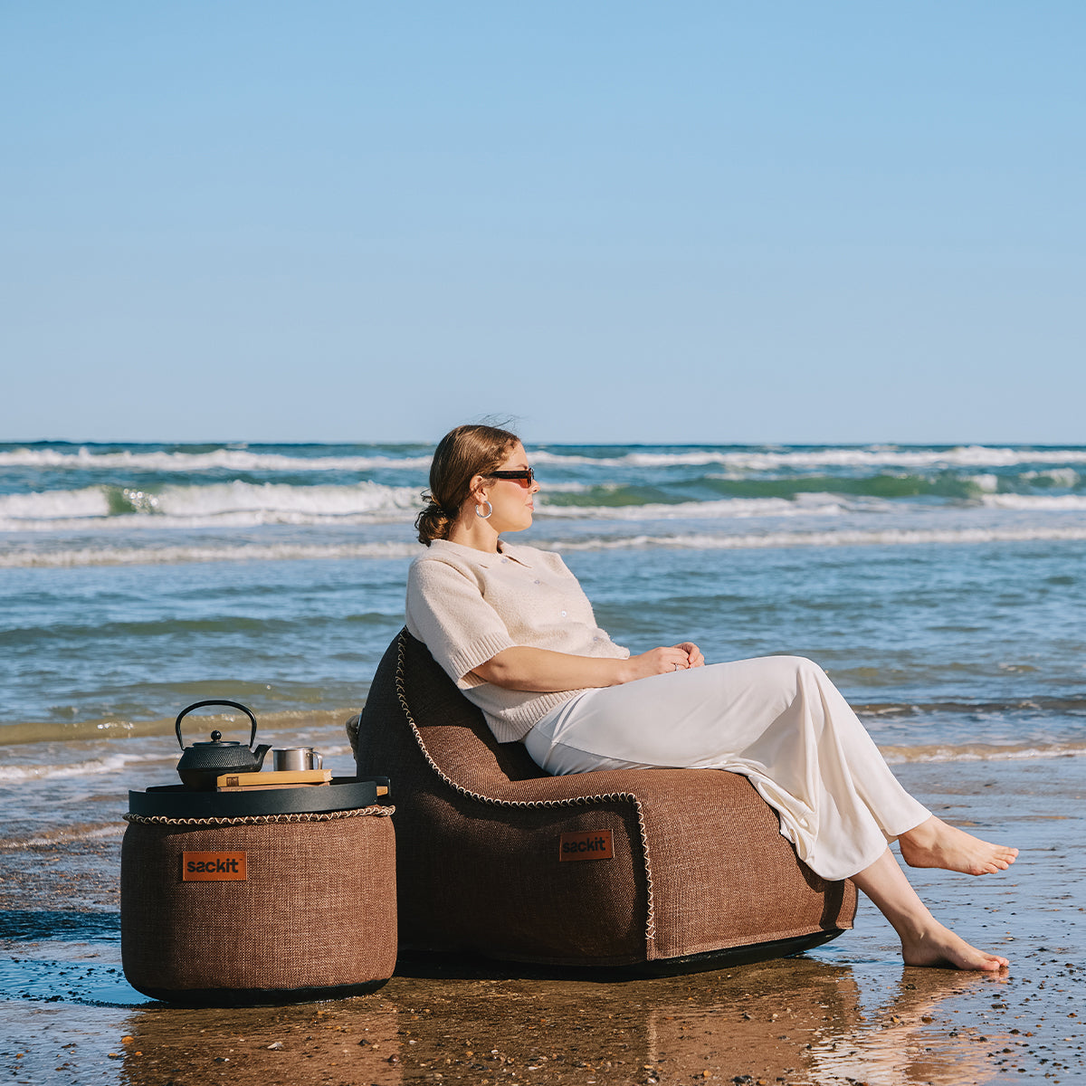 Cobana Lounge Chair & Pouf - Indendørs og udendørs sækkestol med puf