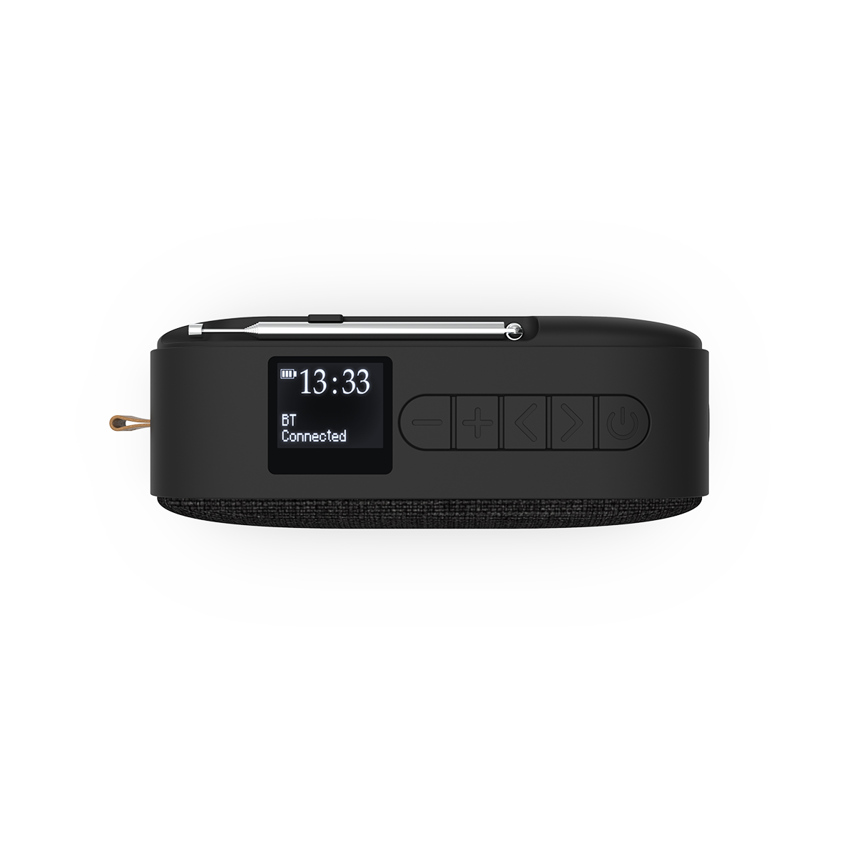 SACKit Go 300 Care bærbar Bluetooth højtaler med FM/DAB+-radio i dansk design med stof og plastik.