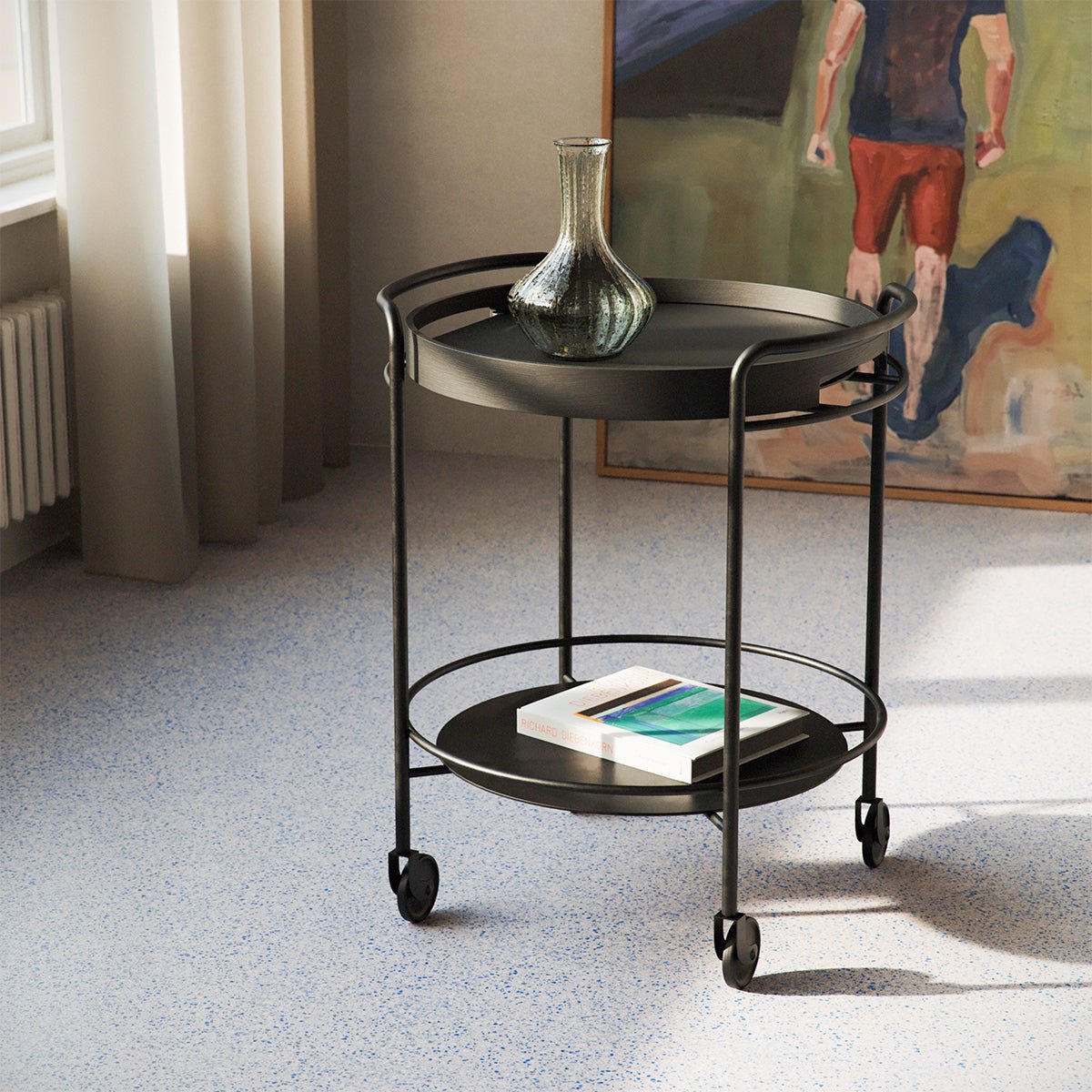  | Serving Table w/ Nordic Serving Tray - Black Stained Oak | SACKit