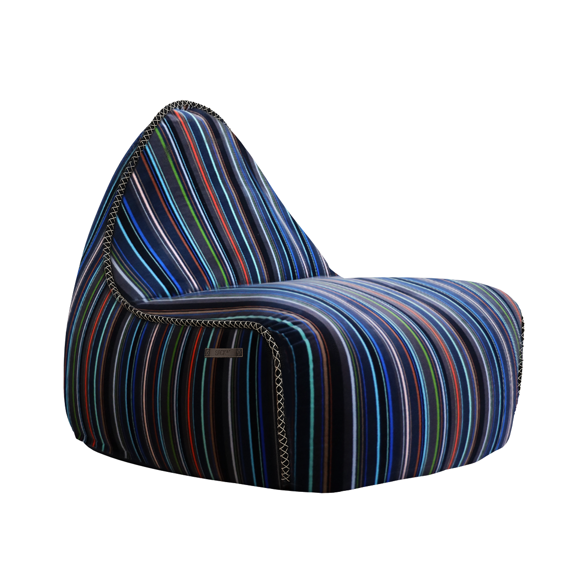 Multifarvet Lounge Chair Paul Smith Limited Edition sækkestol med bomuldsbetræk og matchende puf.