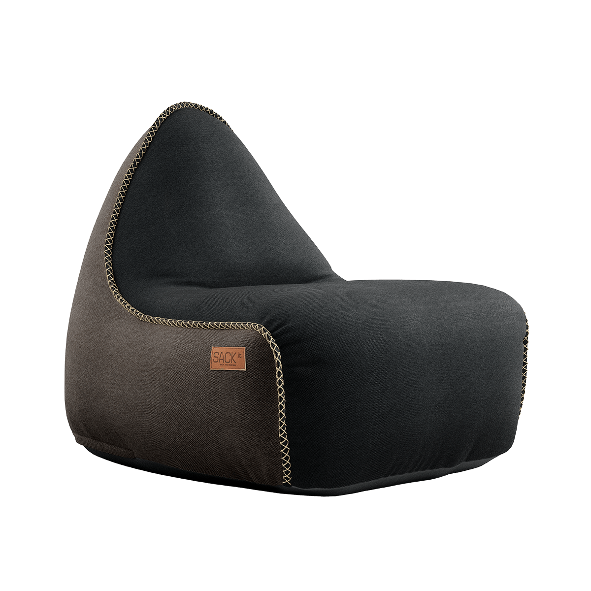  | Canvas Lounge Chair - LogBuy - Canvas Black/Brown | SACKit