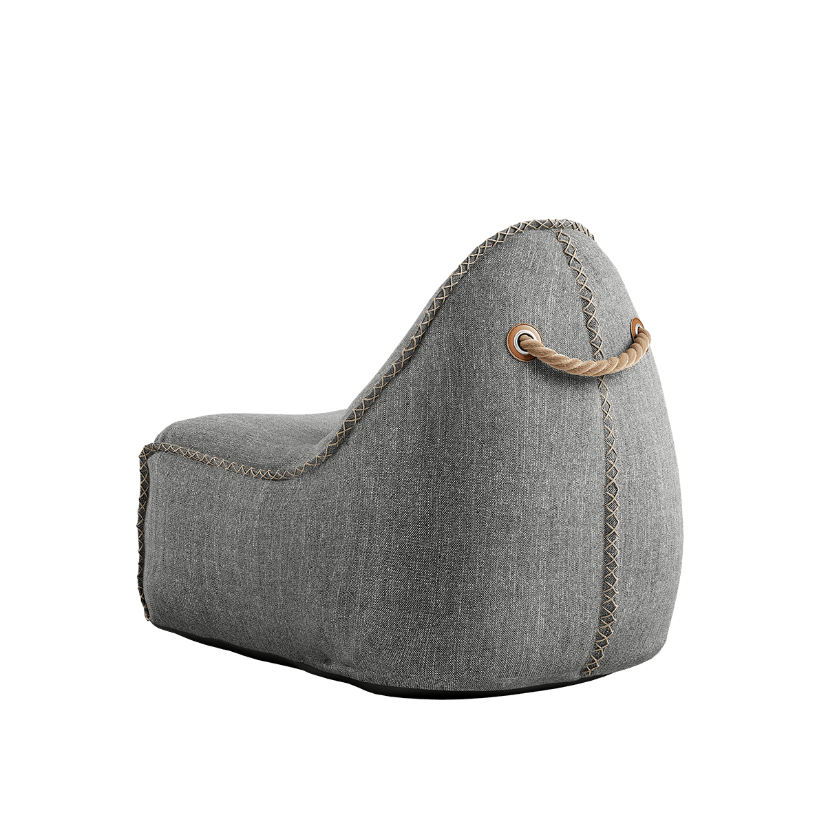 Cobana Junior Lounge Chair i lys grå, vandafvisende sækkestol til børn med formstabilt design og hørsting.