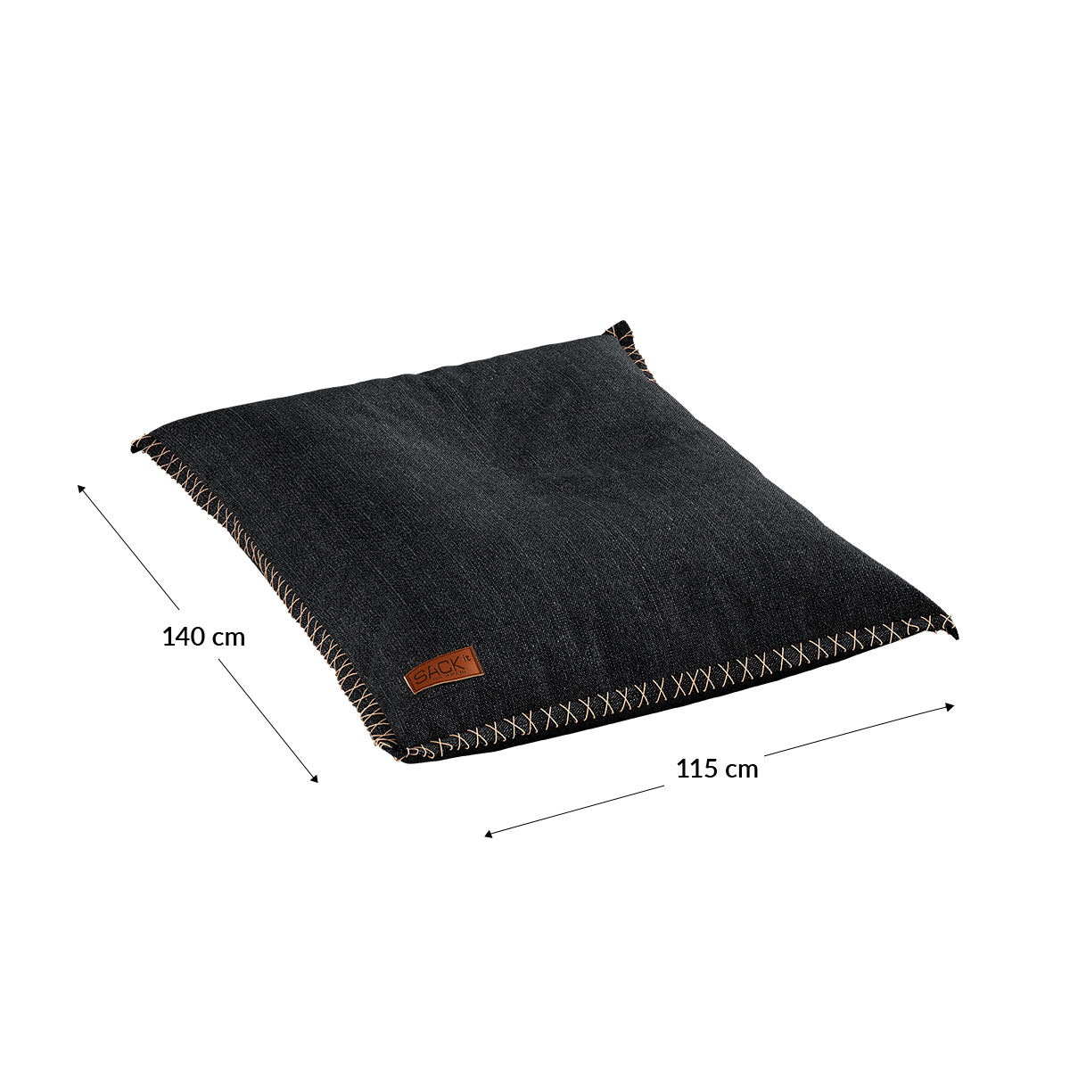 Cobana Beanbag sækkestol i grå, slidstærkt og vandafvisende materiale, indendørs og udendørs brug.