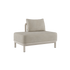 Kirra lounge sofa i lyst beige tekstil med bred siddehynde og ryghynde på et lyst stel