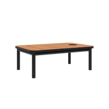 Udendørs Kirra Coffee Table i sort med teaktræsbordplade og accessory fit i midten