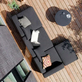 Cobana Lounge Sofa pouf i sort med pulverlakeret aluminiumsramme og vandafvisende tekstil.