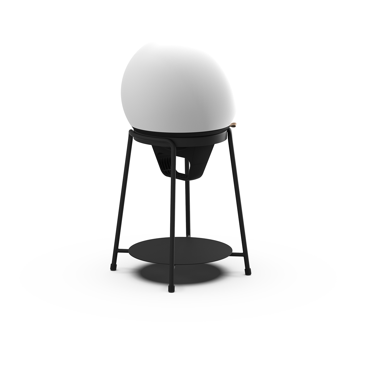 Sort pulverlakeret rustfrit stål Patio Accessory Stand med rund base og minimalistisk design