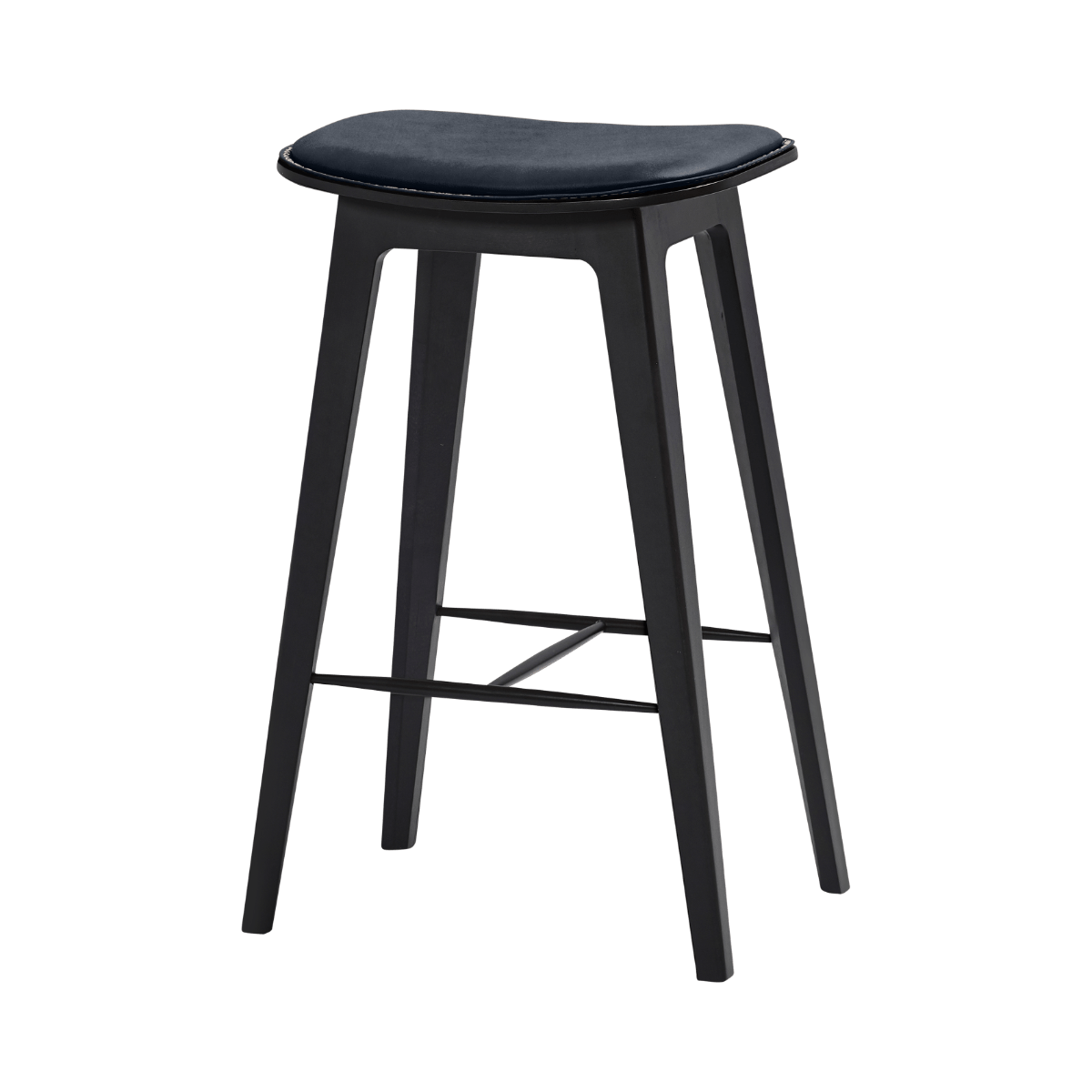 variant_8594309% | Nordic Bar Stool - Beech with stitches [Contract] - 68 cm Luna Carbon | SACKit
