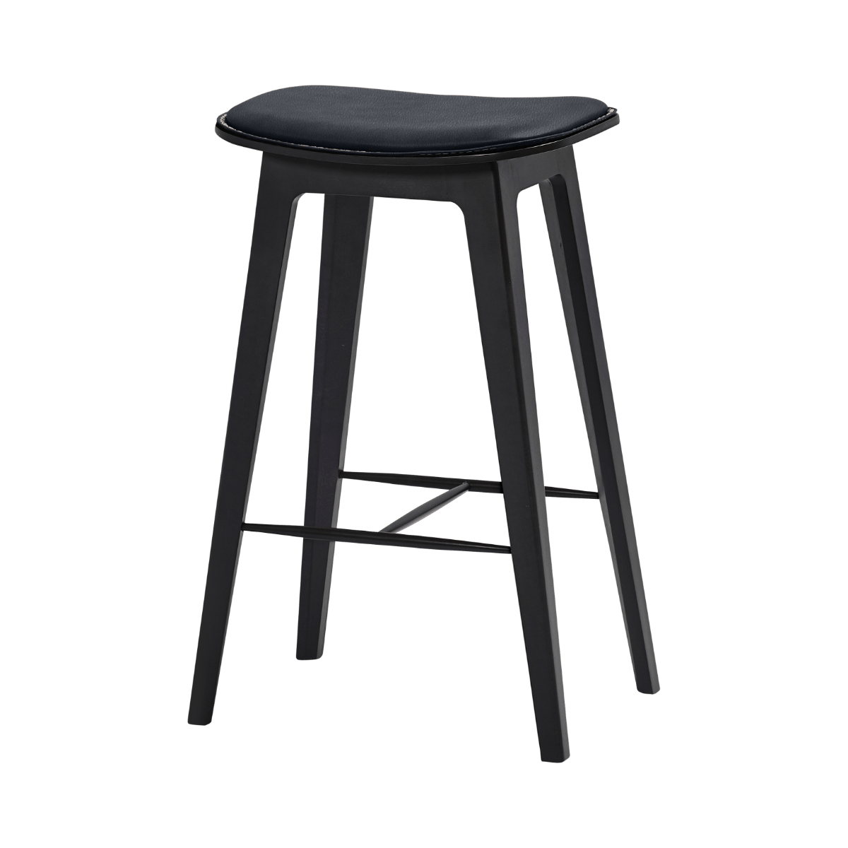  | Nordic Bar Stool - Beech with stitches - 68 cm Terra Black | SACKit