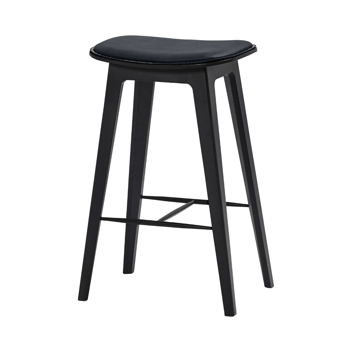 variant_8594310% | Nordic Bar Stool - Beech with stitches [Contract] - 68 cm Terra Black | SACKit