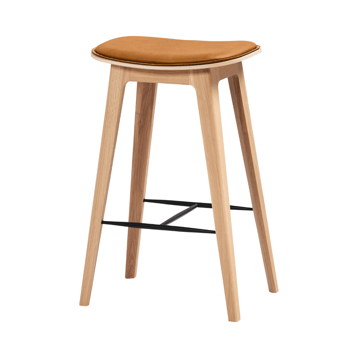 variant_8593224% | Nordic Bar Stool - Oak with stitches [Contract] - 68 cm Luna Sandstone | SACKit