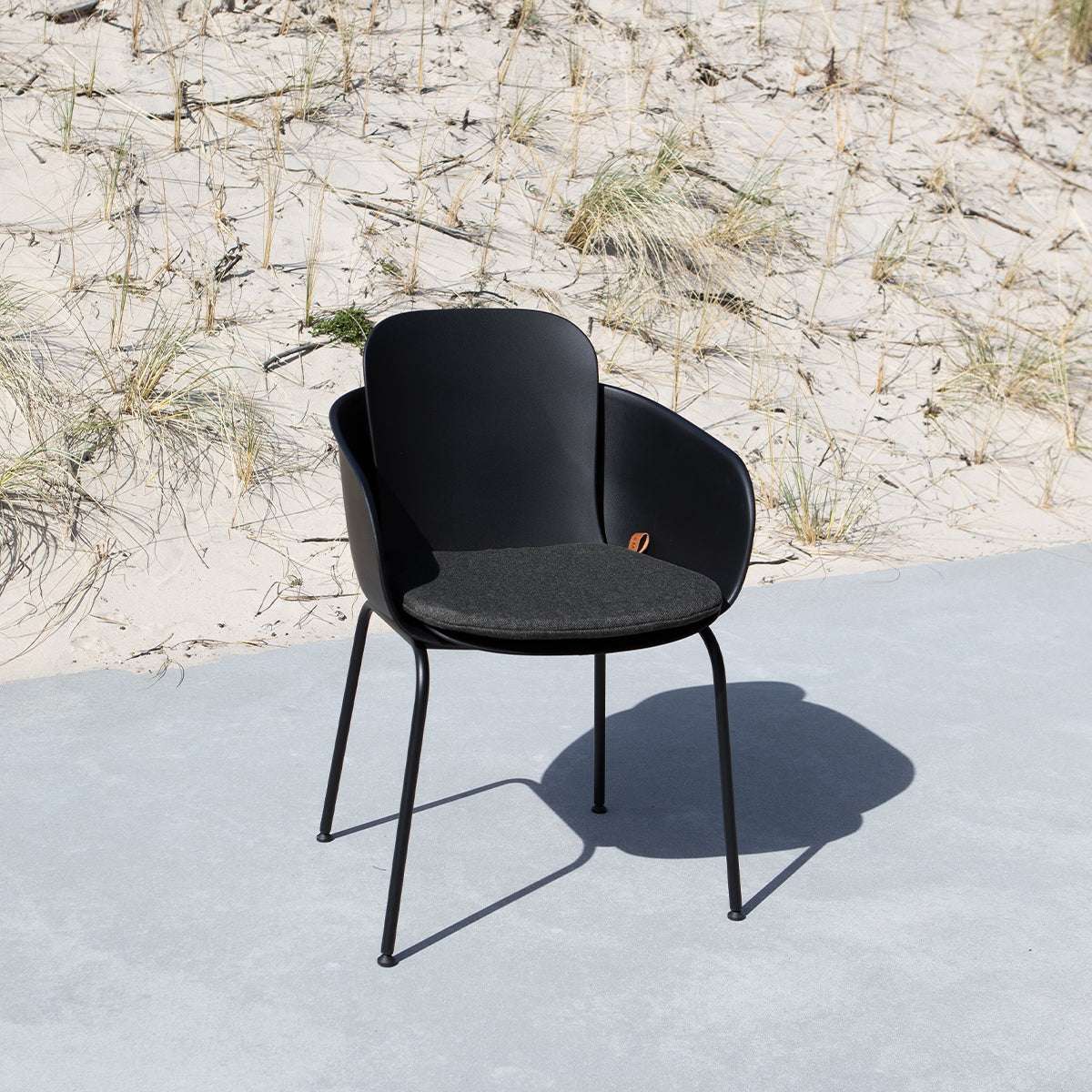 Sort Patio Cushion sædehynde til Patio Chair no. One med skridsikker bagside.