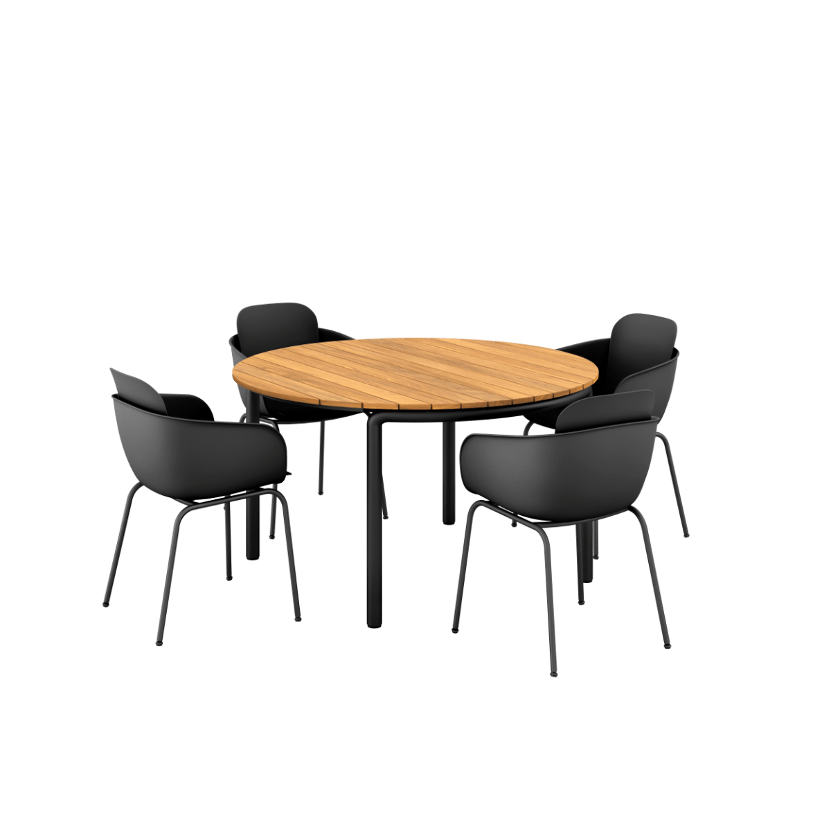  | Patio Dining Table Ø133 + Patio Chair no. One S2 - Black Ingen hynde - SACKit - Danmark