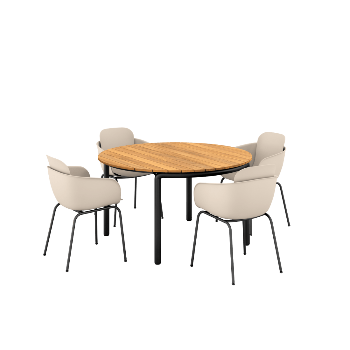  | Patio Dining Table Ø133 + Patio Chair no. One S2 - Taupe Ingen hynde - SACKit - Danmark