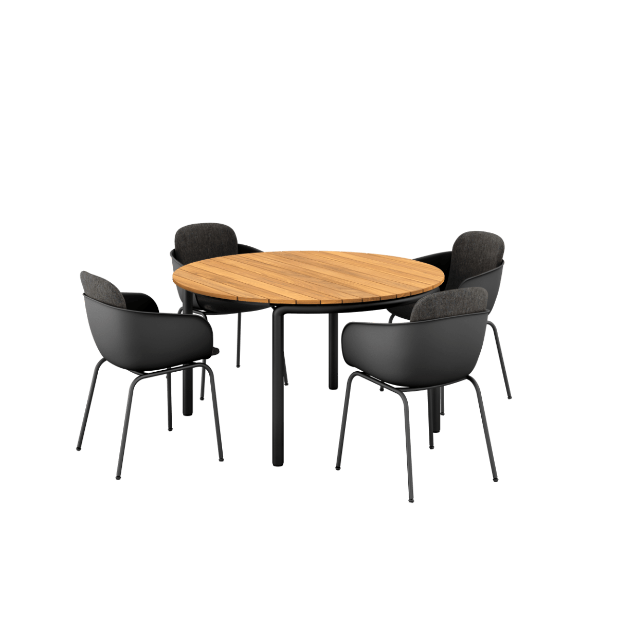  | Patio Dining Table Ø133 + Patio Chair no. One S2 - Black Cobana Black - SACKit - Danmark