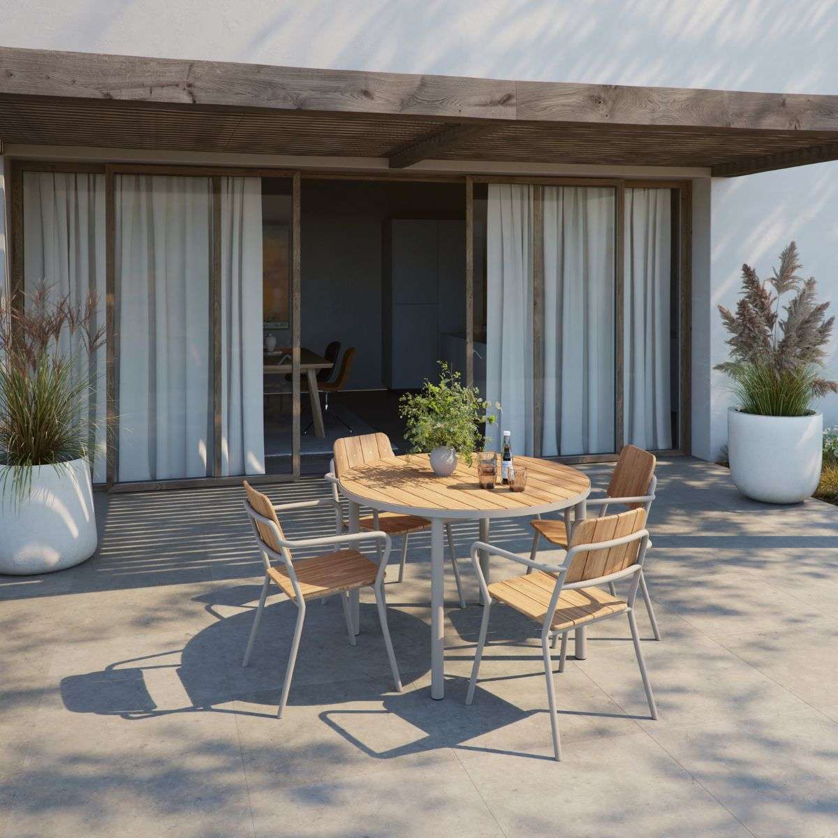 Kirra Dining Table Ø110 & 4 Kirra Patio Chair