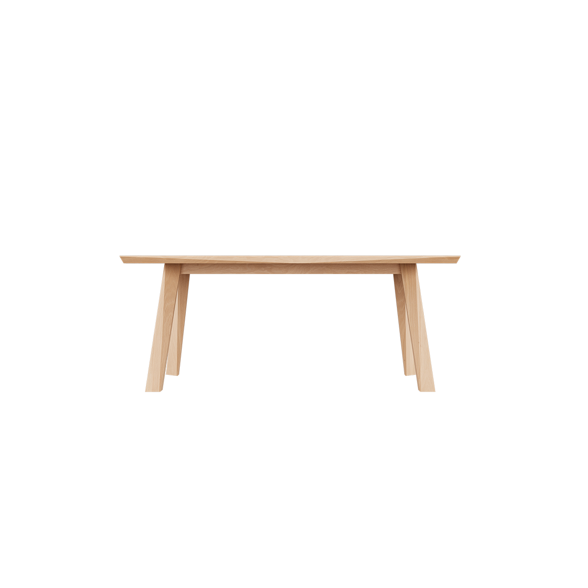 Edge Dining Table i europæisk egetræ med matlakeret overflade og facetteret bordplade, 180x90 cm.