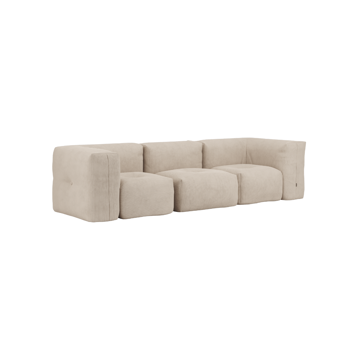 variant_8900609% | Soft Sofa Indoor - 3 Seater - Corduroy Beige Uden puf | SACKit
