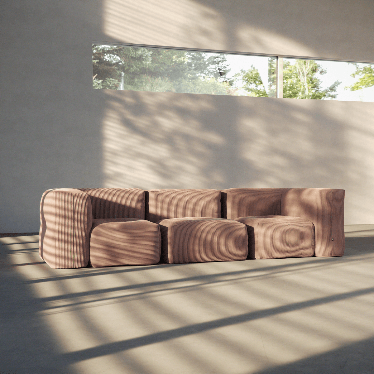  | Soft Sofa Indoor - 3 Seater - Corduroy Rose Uden puf | SACKit