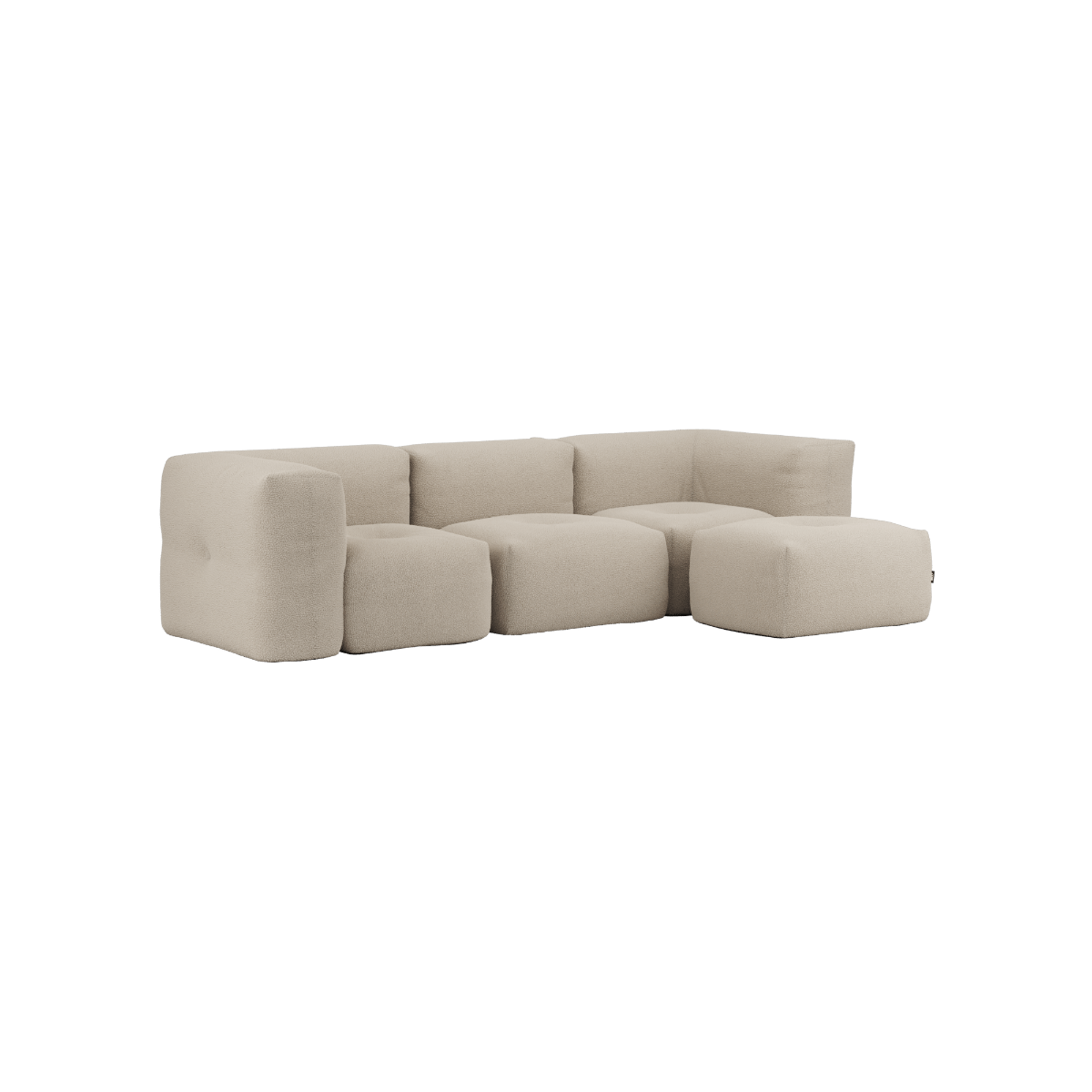 variant_8900613% | Soft Sofa Indoor - 3 Seater - Teddy Beige Med puf | SACKit
