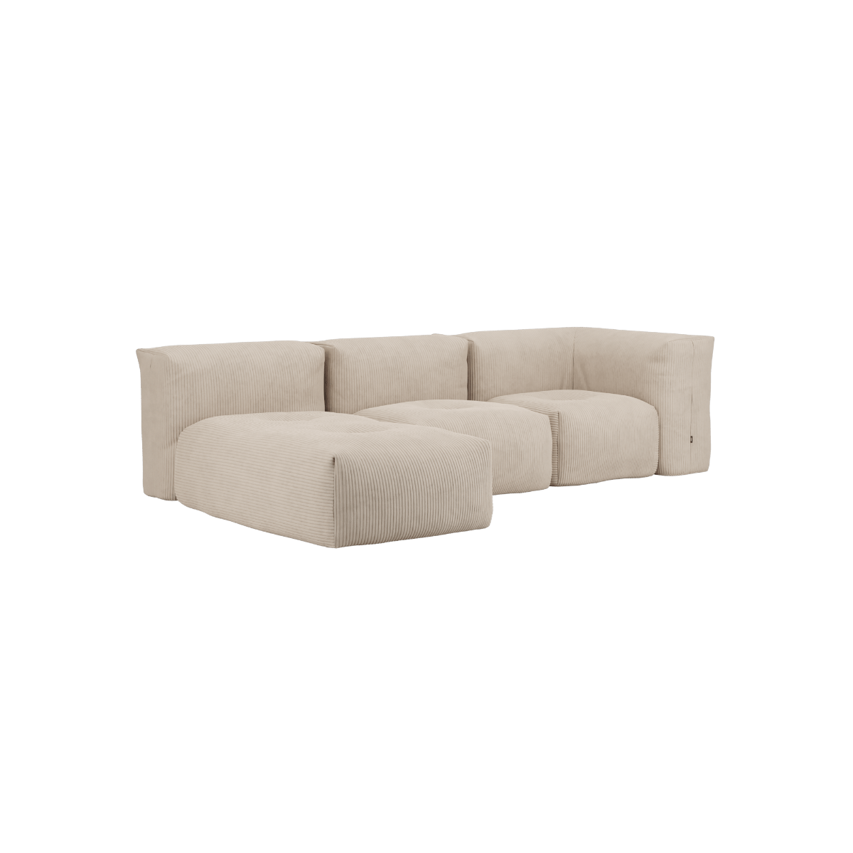 variant_8900621% | Soft Sofa Indoor - 3 Seater w/ Lounger - Corduroy Beige | SACKit