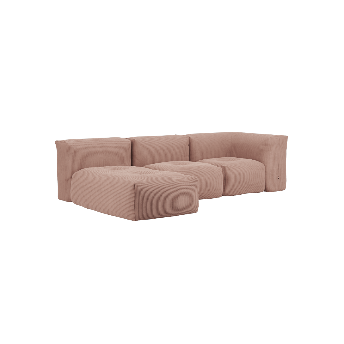variant_8900622% | Soft Sofa Indoor - 3 Seater w/ Lounger - Corduroy Rose | SACKit