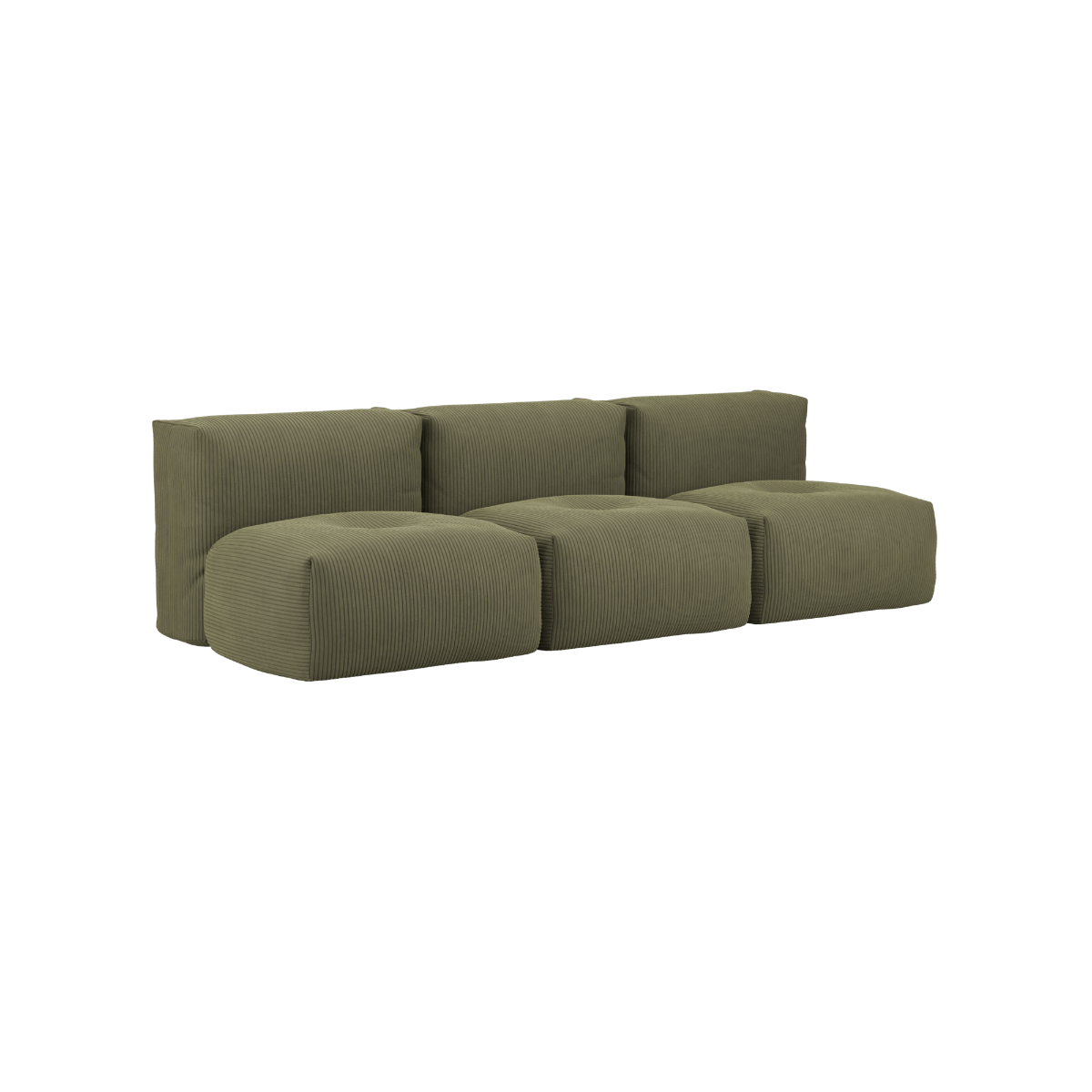 variant_8900641% | Soft Sofa Indoor - 3 Seater Open - Corduroy Olive Uden puf | SACKit