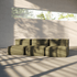  | Soft Sofa Indoor - 3 Seater Open - Corduroy Olive Uden puf | SACKit
