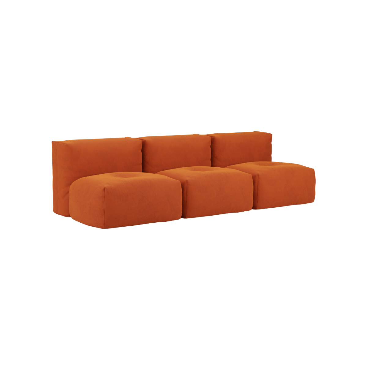 variant_8900642% | Soft Sofa Indoor - 3 Seater Open - Orange Jaquard Uden puf | SACKit