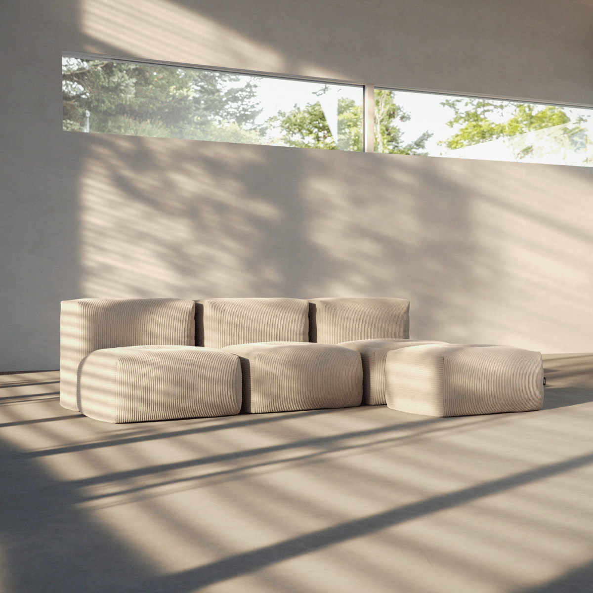  | Soft Sofa Indoor - Pouf - Corduroy Beige | SACKit